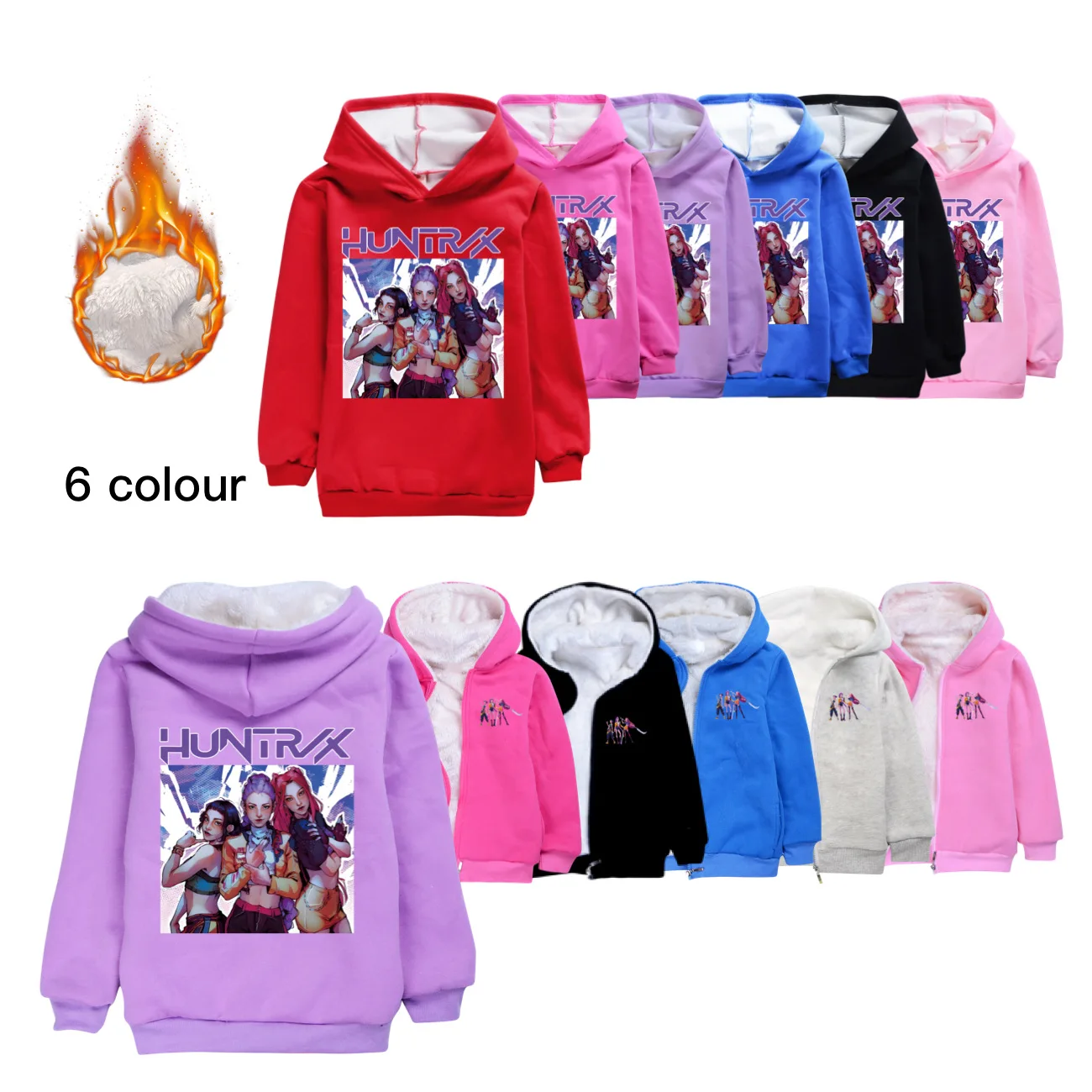 

Clothes Kids KPop Demon Hunters Huntrix Jackets for Girls Winter Warm Cotton Parkas Children Hooded Overcoat Boys Coats4804