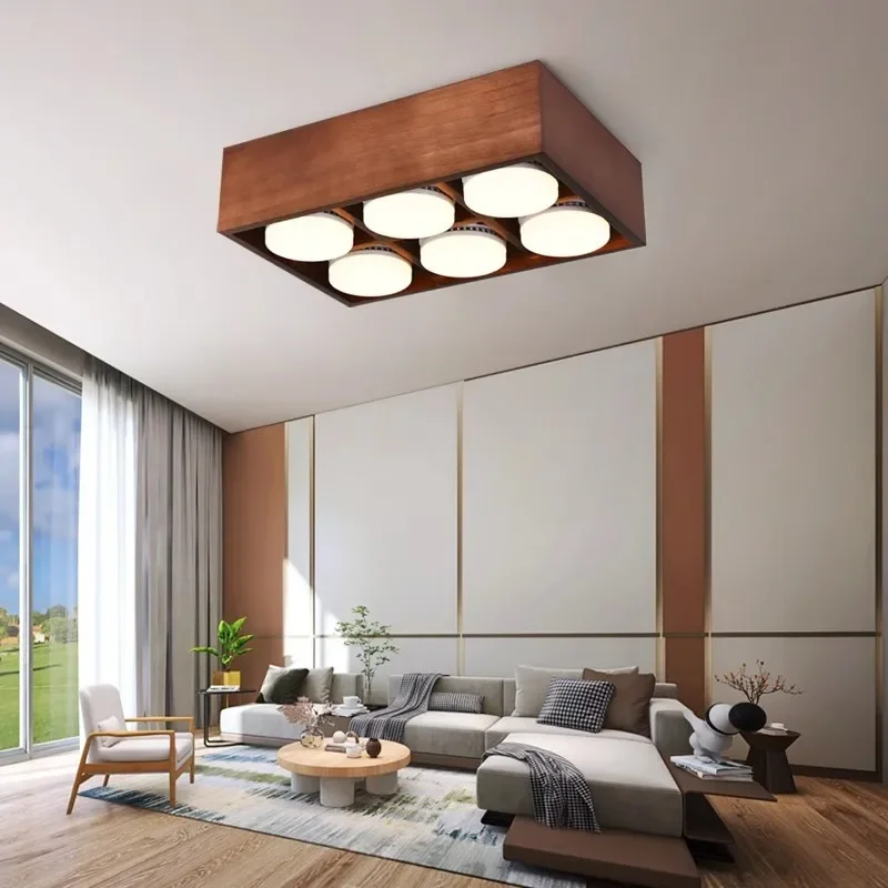 Walnut headless lamp dare lamp living room four-head surface downlight spotlight shop ceiling neutral lamp