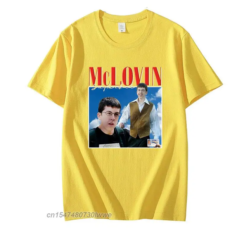 Hot Sale Wear Mclovin Crew Neck Tee High Quality T-Shirts Couple Wears Short Sleeves Clothes Oversize Unisex Style Streetwear