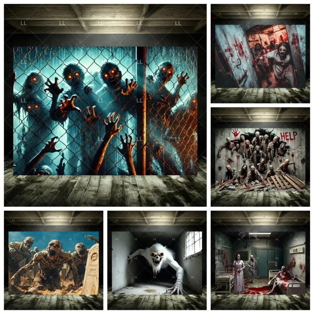 Halloween Horror Zombie Explosion Theme Banner Decoration Background, Halloween Party, Decoration Photography Background Cloth