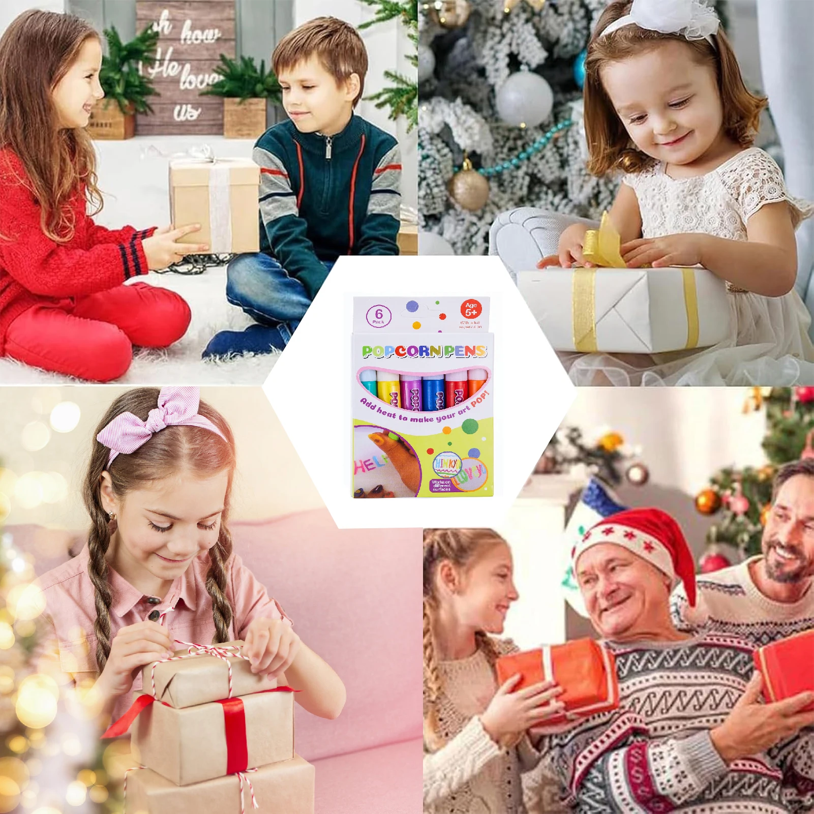 Penne colorate gonfie magiche 3D Penne da disegno per pittura gonfie a colori divertenti Giocattoli per bambini Forniture artistiche Regali di Natale