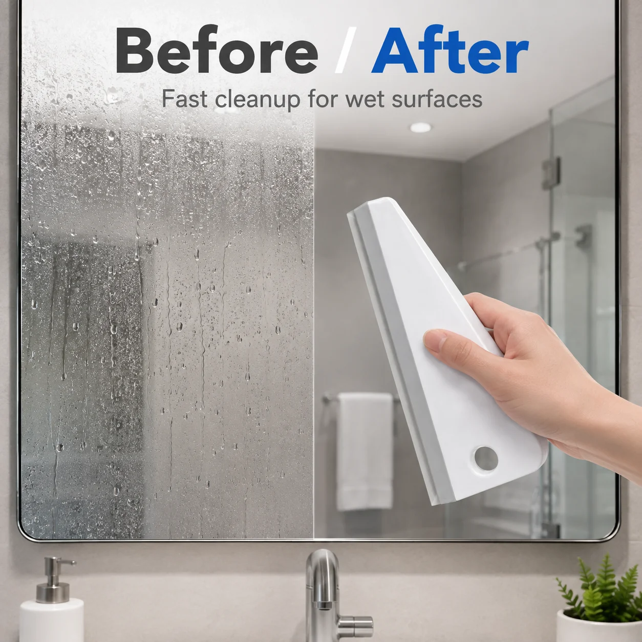 Multifunctional Squeegee Pad, Home Bathroom and Toilet Glass Cleaning Tool, Washbasin Soft Rubber Cleaning Tool