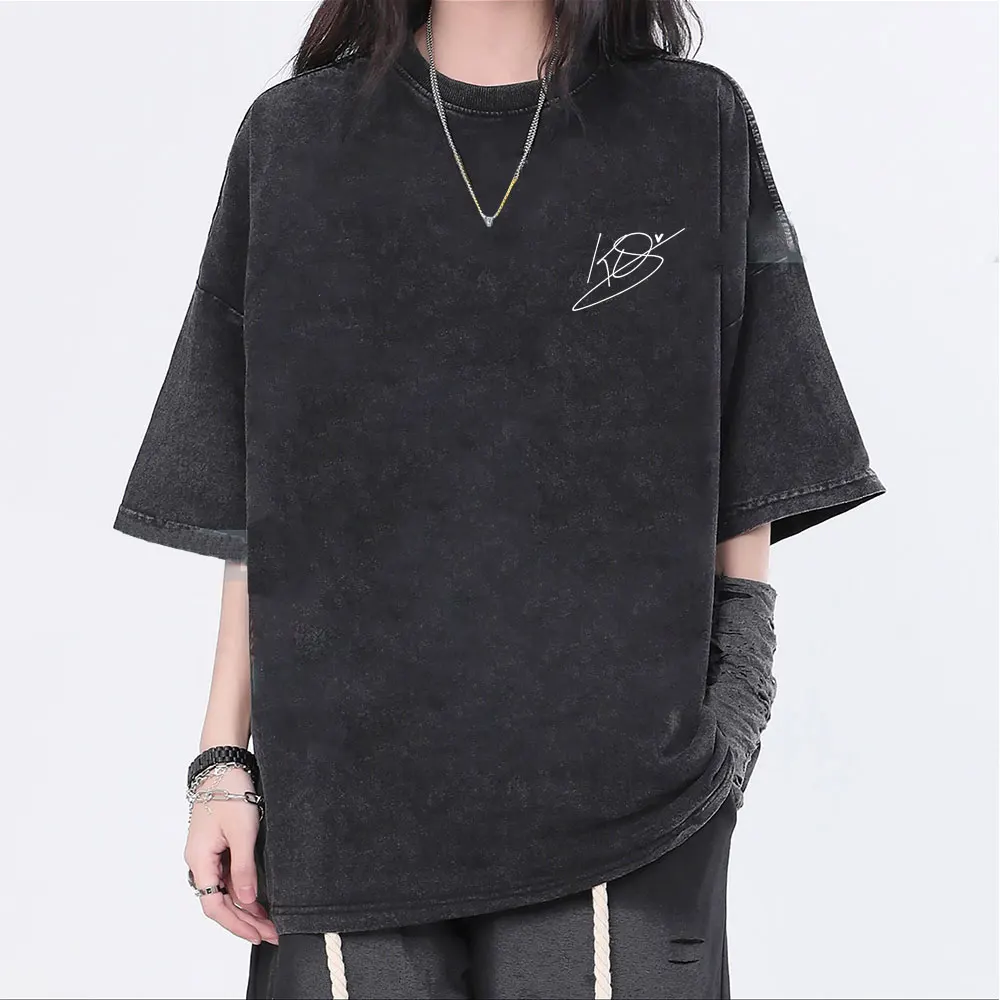 

Washed Vintage Singer Kenia Os Music Album Cover Graphic T Shirt Men Women Fashion Oversized Cotton T-shirts Unisex Streetwear