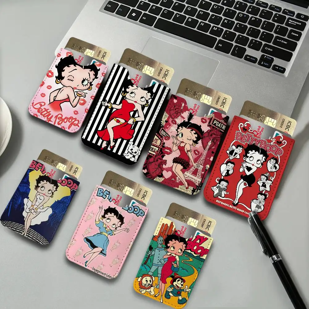 Cute B-BettyS Boop PU Leather Card Holder Sleeve for Credit Cards,Secure/Slim Design, Travel Storage Essentials