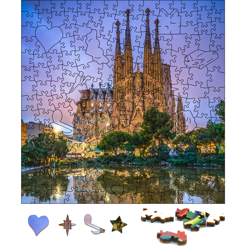 

Barcelona Night Wooden Jigsaw Puzzle Toy Landscape Puzzles Games Children Educational Toys Montessori Wood Puzzle For Adults