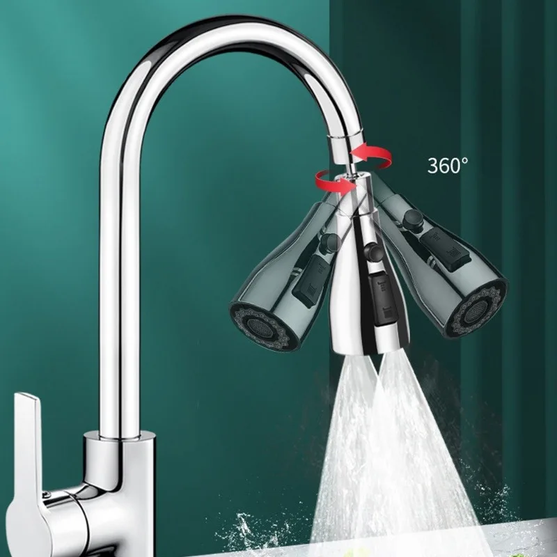 Kitchen Pull-out Faucet Head 360° Rotating Kitchen Flush High Pressure Faucet Sprayer Basin Sink Shower Eead Multifunctional Pul