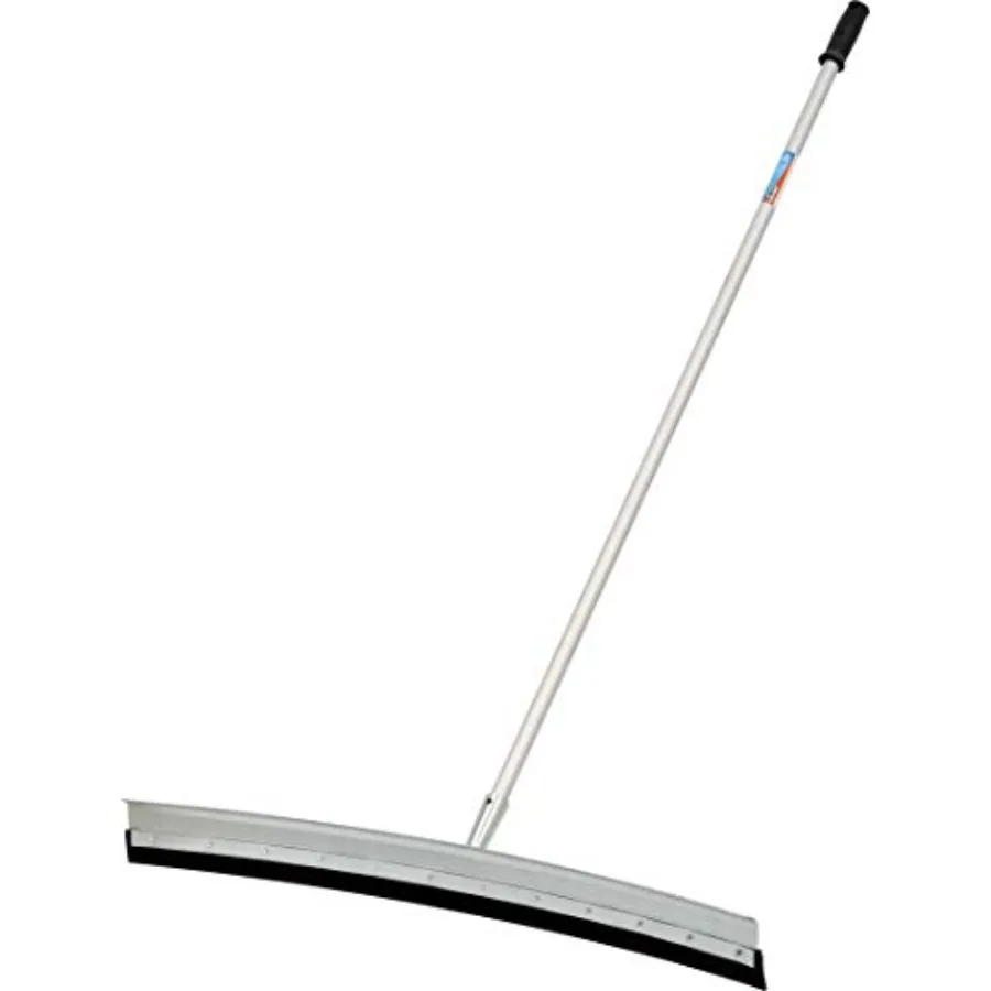 

Professional AquaDozer Max Kit, 36" Smooth Surface Curved Floor Squeegee and 48" Dual End Pole, Rubber Blade Scrubber and Broom