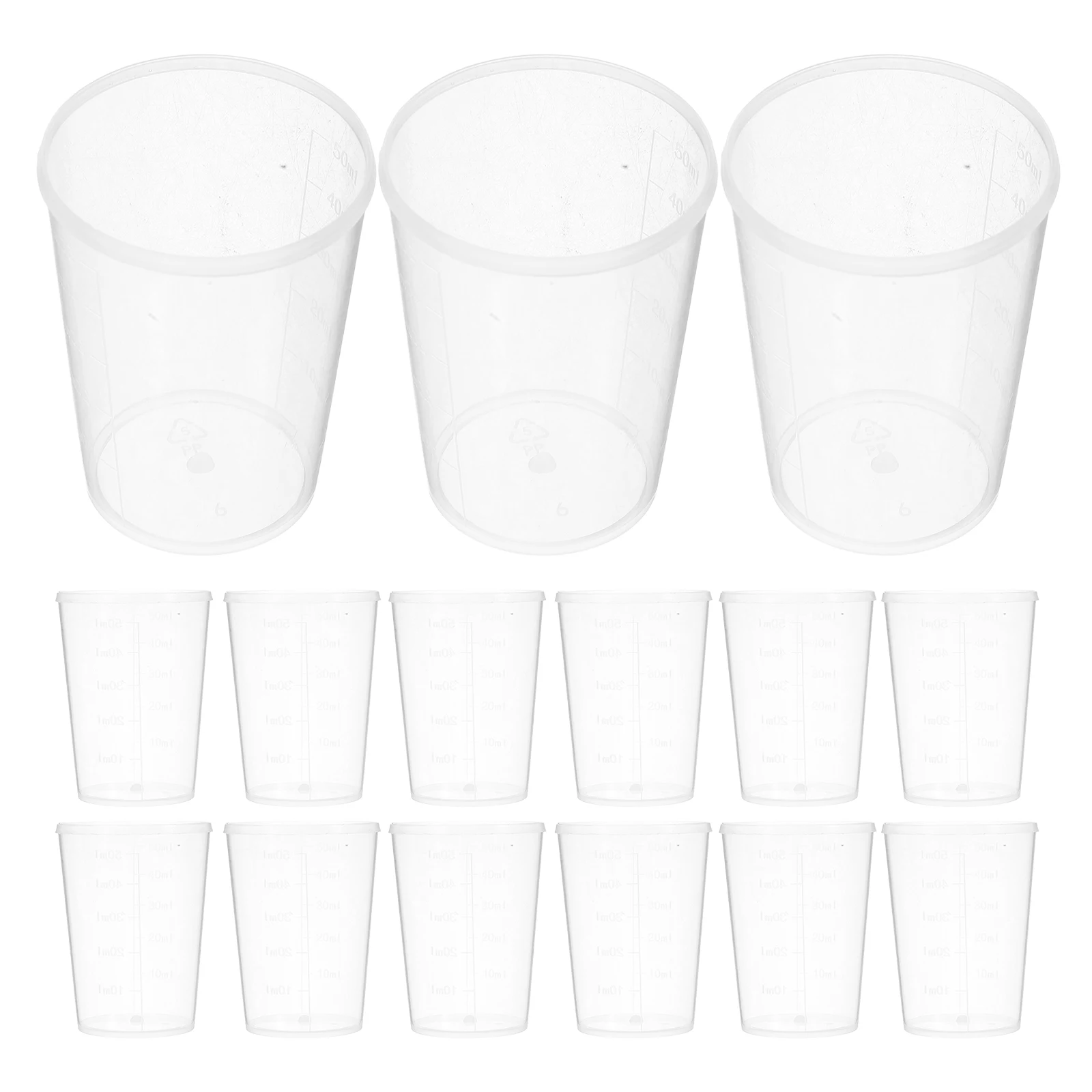 

100pcs Disposable Measuring Cup Clear 50ml Graduated Cups Transparent Liquid Container for Use No Leak Safe