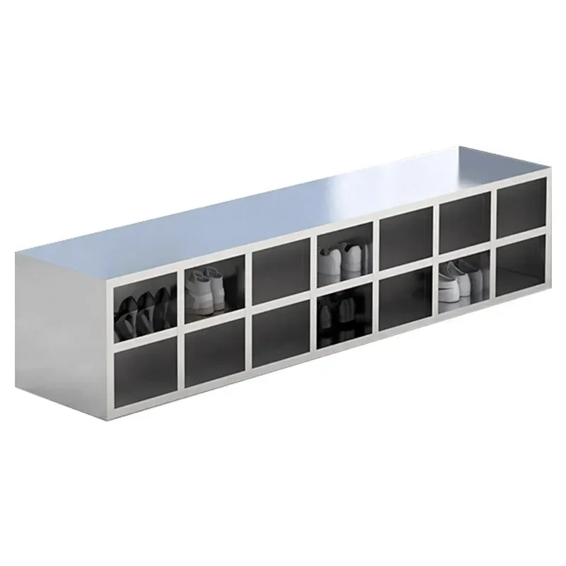 Thickened 304 stainless steel shoe cabinet Laboratory purification workshop Clean shoe cabinet Staff locker Single double-sided
