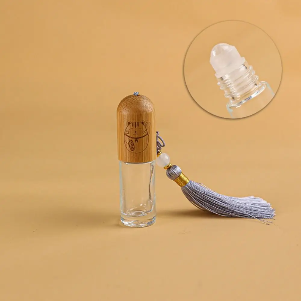 With tassel Empty Bottle Essential Oil Bottle Reusable Refillable Perfume Bottle Carvable 5/10ml Essence Storage Bottle women