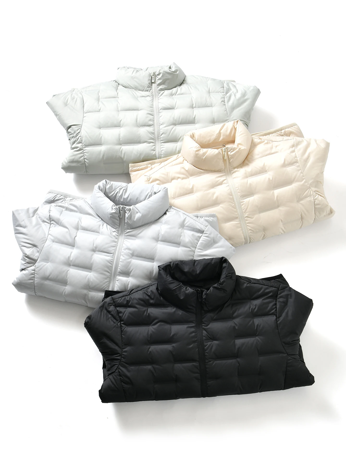 Lightweight Warm 90 Duck down Jacket Inner  Sealed Feather Locking Casual Women's Stand Collar Thin Core down Coat