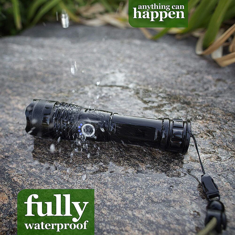 High Power P50 LED Flashlight Zoomable 5 Lighting Modes Waterproof  Emergency Camping Torch,Use Of High Strength Aluminum Alloy