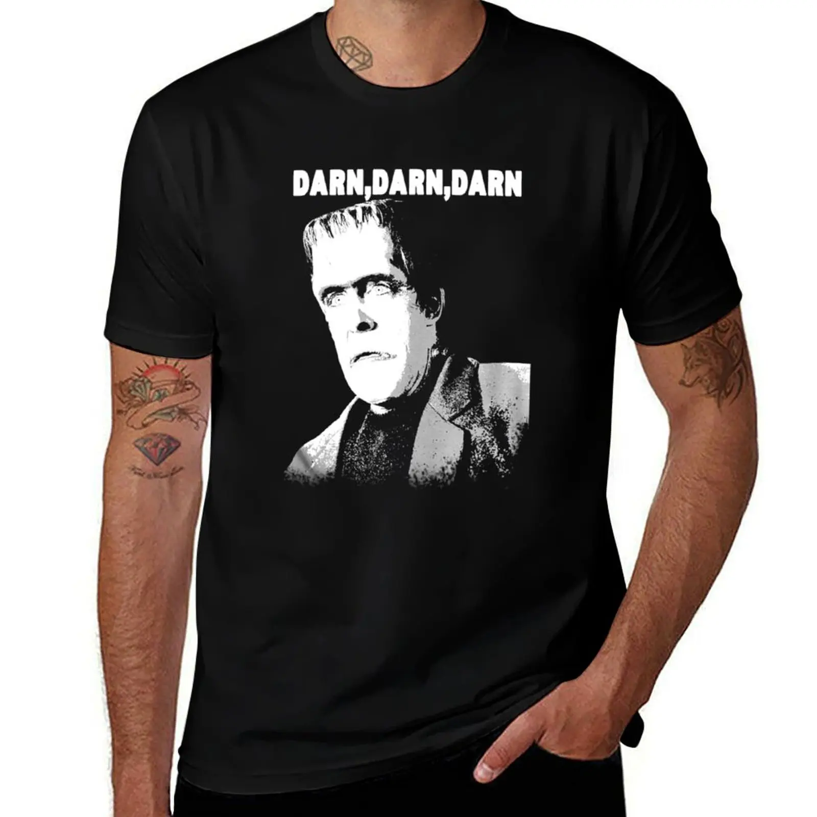 

The munsters Horror Movie dracula Darn Darn Darn Sitcom Herman munster Grandpa T-Shirt man t shirt cotton high quality T-Shirt