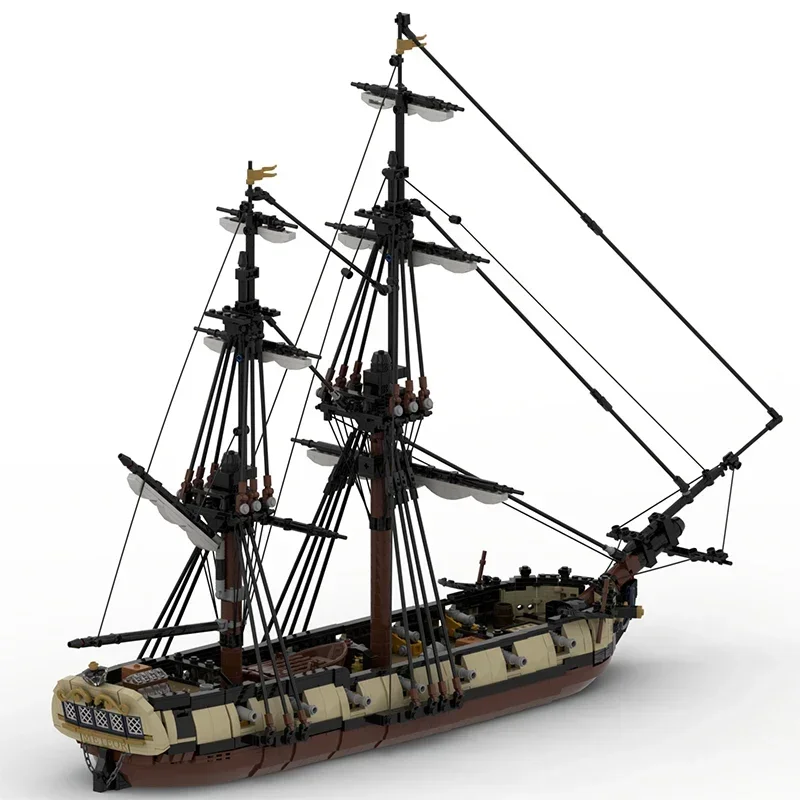 Moc tijolos de construção hms meteor modelo barco tecnologia blocos modulares presentes brinquedos para conjuntos diy montagem