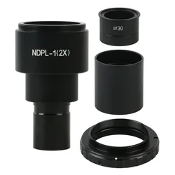 NDPL 2X SLR Biological Microscope Eyepiece Lens Adapter 23.2mm 30mm T2 Mount for Canon Nikon EOS Digital Camera