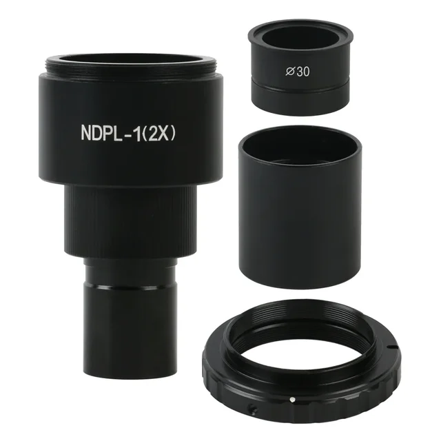 NDPL 2X lustrzanka mikroskop biologiczny okular adapter obiektywu 23.2mm 30mm uchwyt T2 do aparatu cyfrowego Canon Nikon EOS