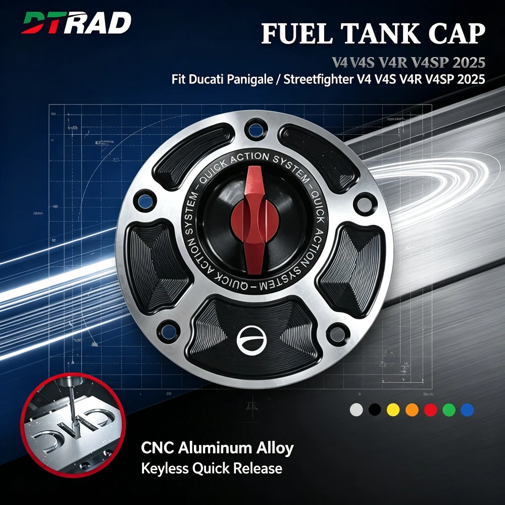 2025 CNC Aluminum Keyless Fuel Tank Cap Fit Ducati Panigale Streetfighter V4 V4S V4R V4SP