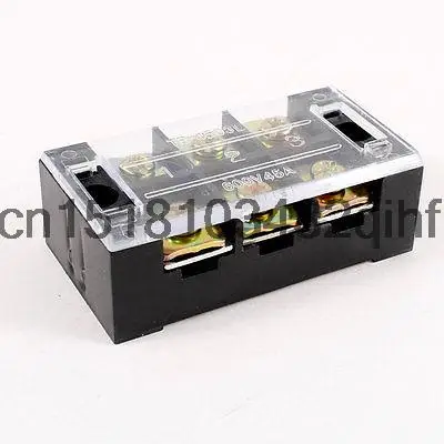 600V 45A Dual Rows 3P 3 Positions Covered Barrier Screw Terminal Block
