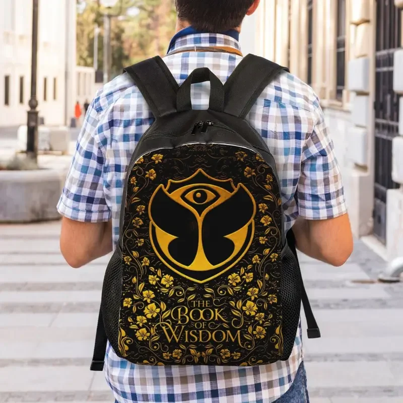 Mochilas personalizadas Tomorrowland para ordenador portátil de 15 pulgadas, bolsos de viaje para escuela y universidad, Festival de música de baile