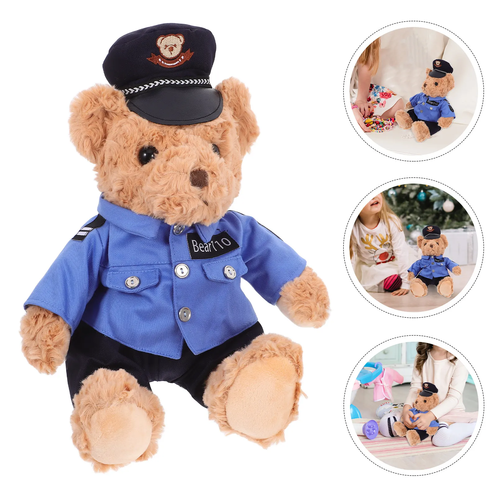 

Очаровательный плюшевый медведь-полицейский из высококачественного мягкого материала, идеально подходит для объятий, игр, декора спальни, подарок для детей