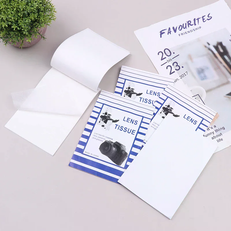 50-Pack 10x15cm Lens Cleaning Paper - Scratch-Free Wipes for Camera Lenses & Microscopes, Non-Abrasive