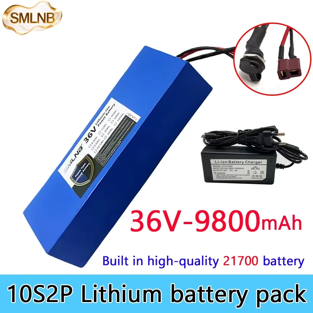 

21700 Lithium Battery Pack 36V 9800mAh Rechargeable Battery Built in BMS 10S2P For fishing bicycle Large Capacity Batteries