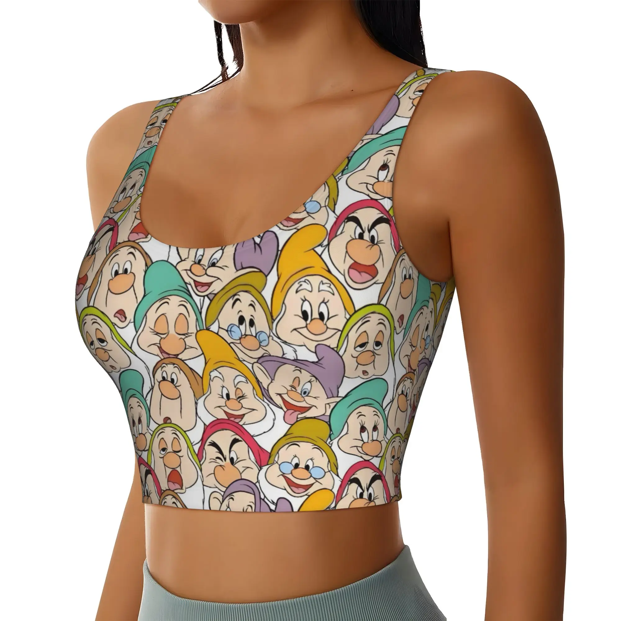 Custom Seven Dwarfs Workout Crop Tank Tops for Women Anime Manga Yoga Sports Bras