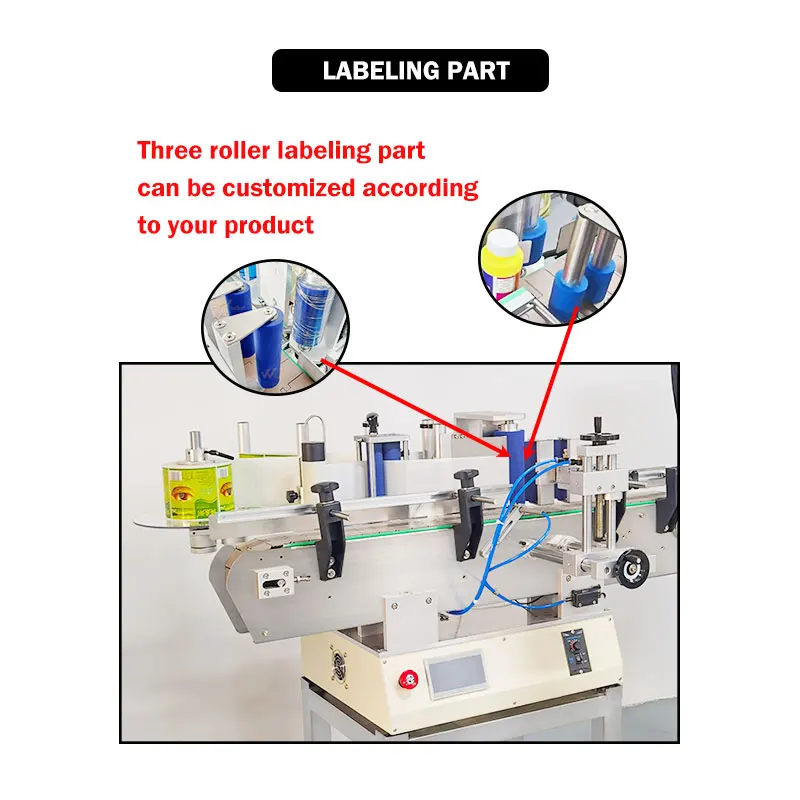Desktop Position Labeler Automatic Sticker Round Bottle Roller Labeling Machines for Tin Can