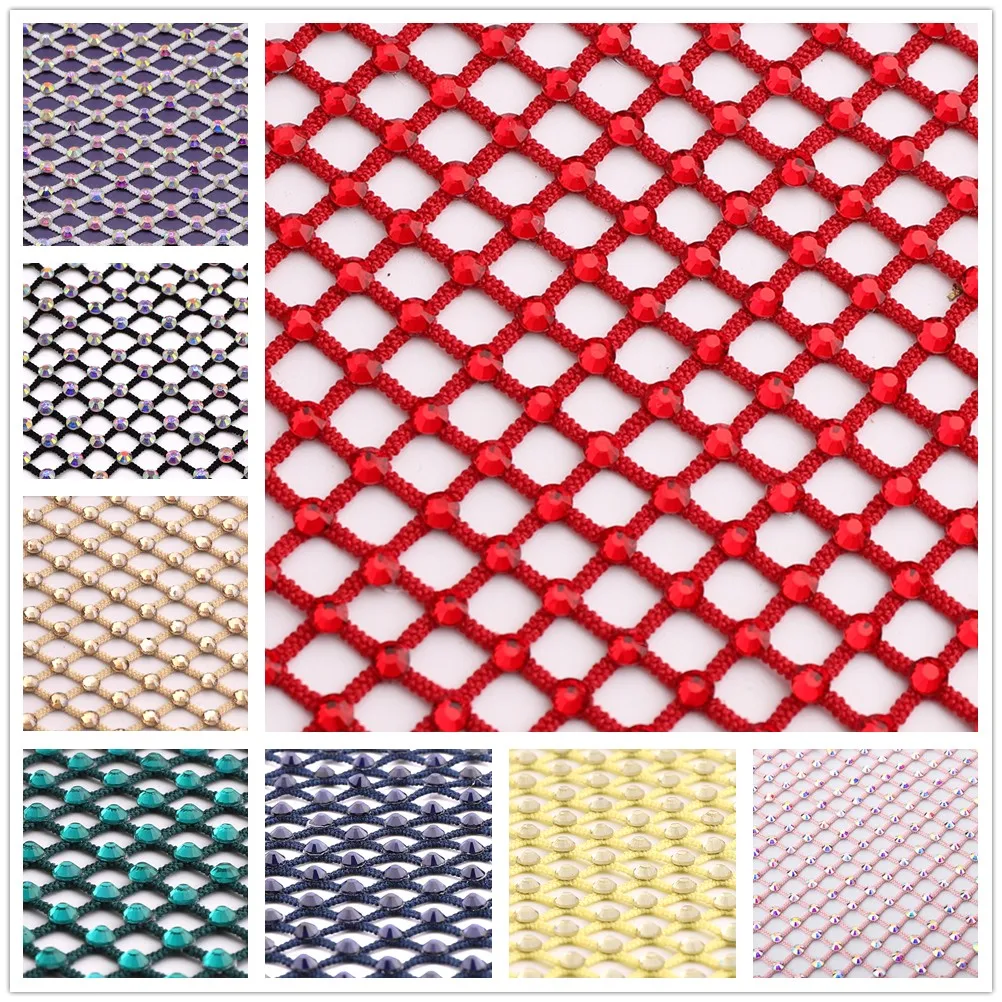 

Эластичная хрустальная сетка, блестящая алмазная стеклянная сетка со стразами SS10, кристалл для шитья, обрезка страз, хрустальная лента, сетка для одежды «сделай сам»