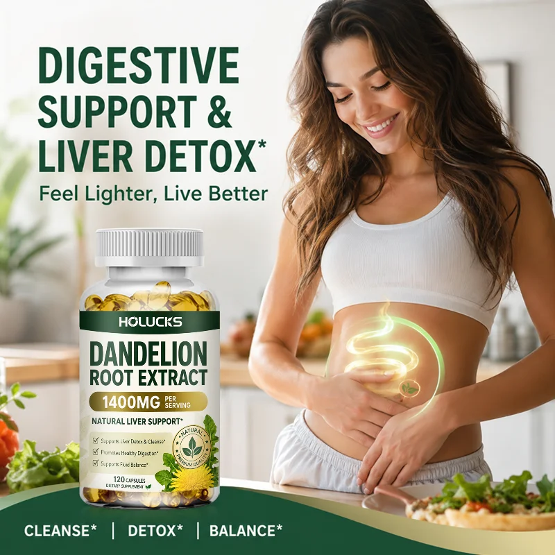 Dandelion Root Extract 1400mg Capsules Natural Liver Detox Cleanse, Support Cell Repair, Digestion & Maintain Body Fluid Balance