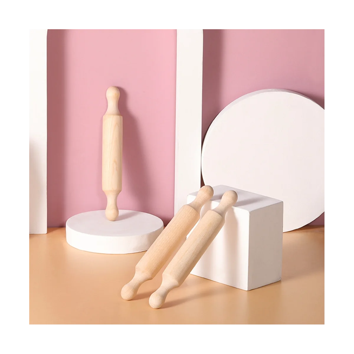 Mini rouleau à pâtisserie pour travaux manuels, petit rouleau à pâte en bois pour enfants dans la cuisine, plaque de cuisson en bois à plusieurs niveaux, 20 pièces