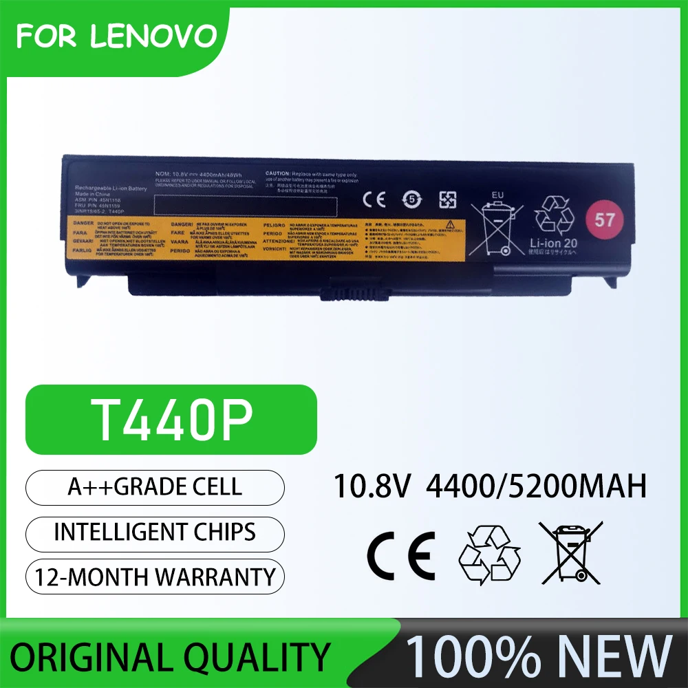Batería Nueva de 10.8V 5200mAh T440P para Portátil LENOVO ThinkPad Serie T440p, LENOVO ThinkPad Serie T540p