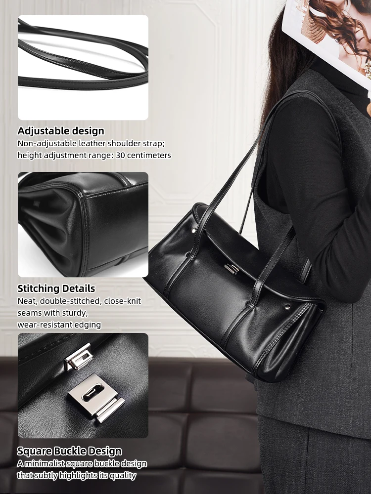 Zency Premium Women Luxury Bag Purse Retro Style Handbag Underarm Bag Genuine Leather Gift Shoulder Bag For Lover Wife Sister