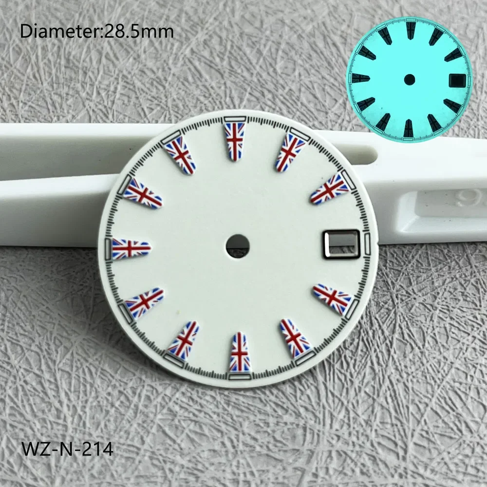 28.5mm nh35 dial estados unidos bandeira do reino unido dial nh35 para japão nh35 movimento automático acessórios de relógio personalizar logotipo