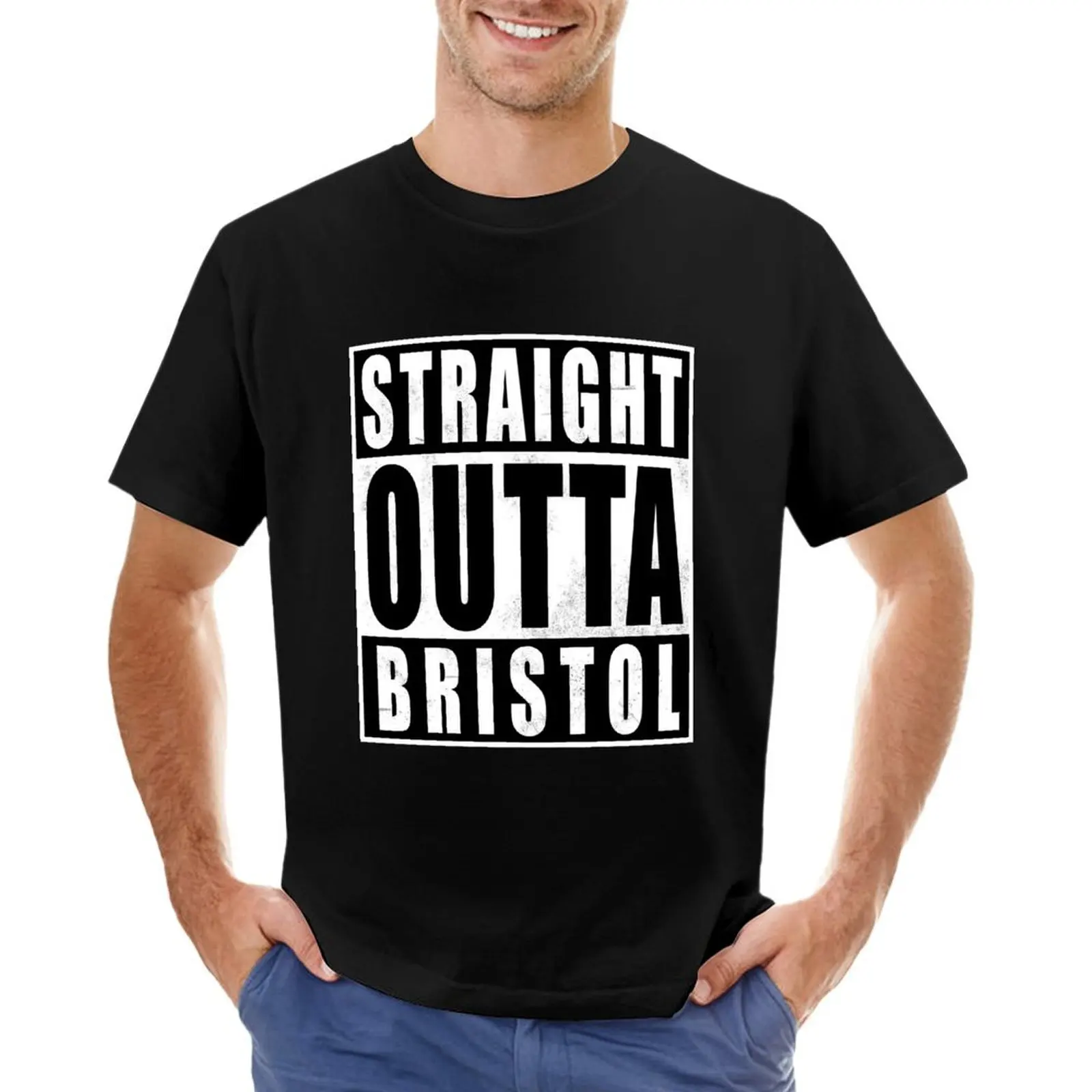 Straight Outta Bristol T-Shirt custom shirt oversized quick-drying basketball graphic tees t shirts for men cotton