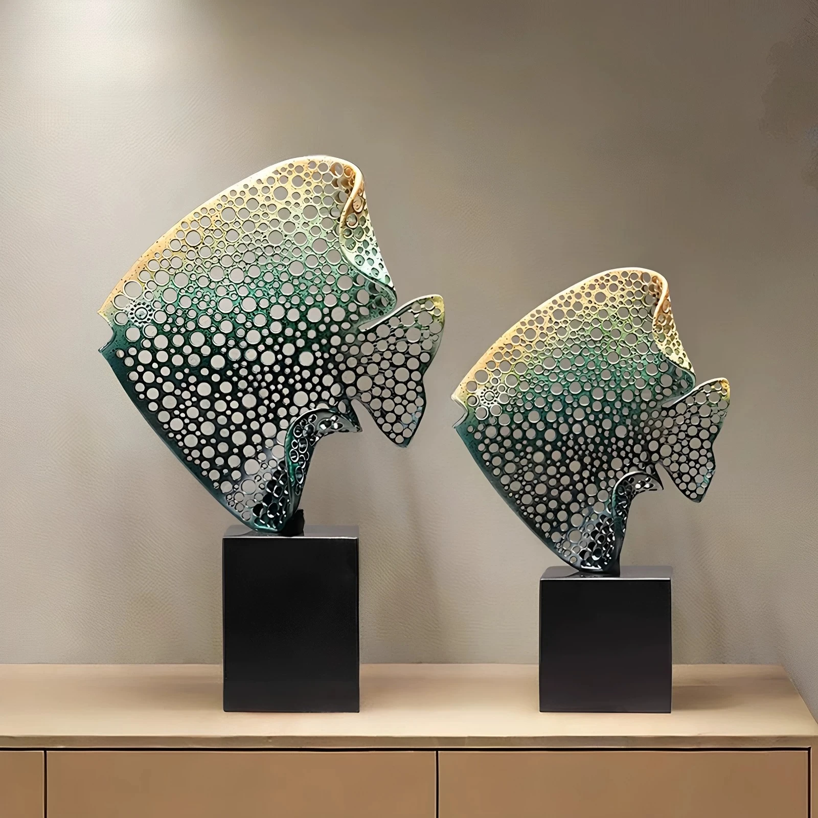 High End Creative Light Luxury Year After Year Fish Decoration for Living Room TV Cabinet Entryway Wine Cabinet Ornament