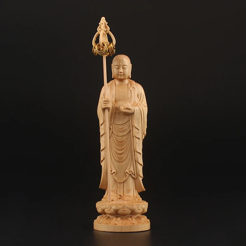

Boxwood Station Kizang Portrait Solemn and Auspicious Kizang King Bodhisattva Small Ornament Limited to one