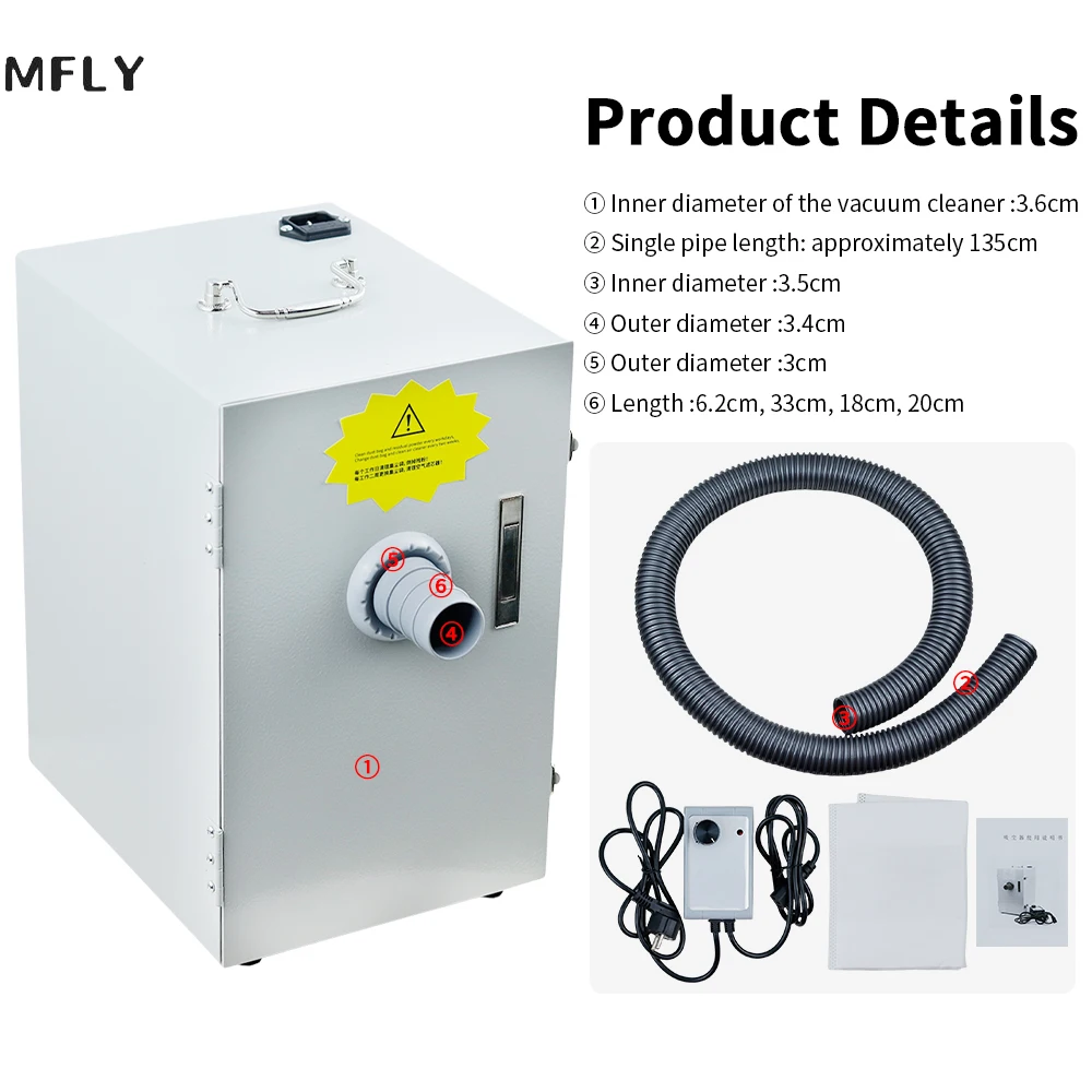 370W/550W Dental Dust Collector Extractor Dental Vacuum Cleaner Dental Lab Equipment Dust Suction Machine 220V/110V