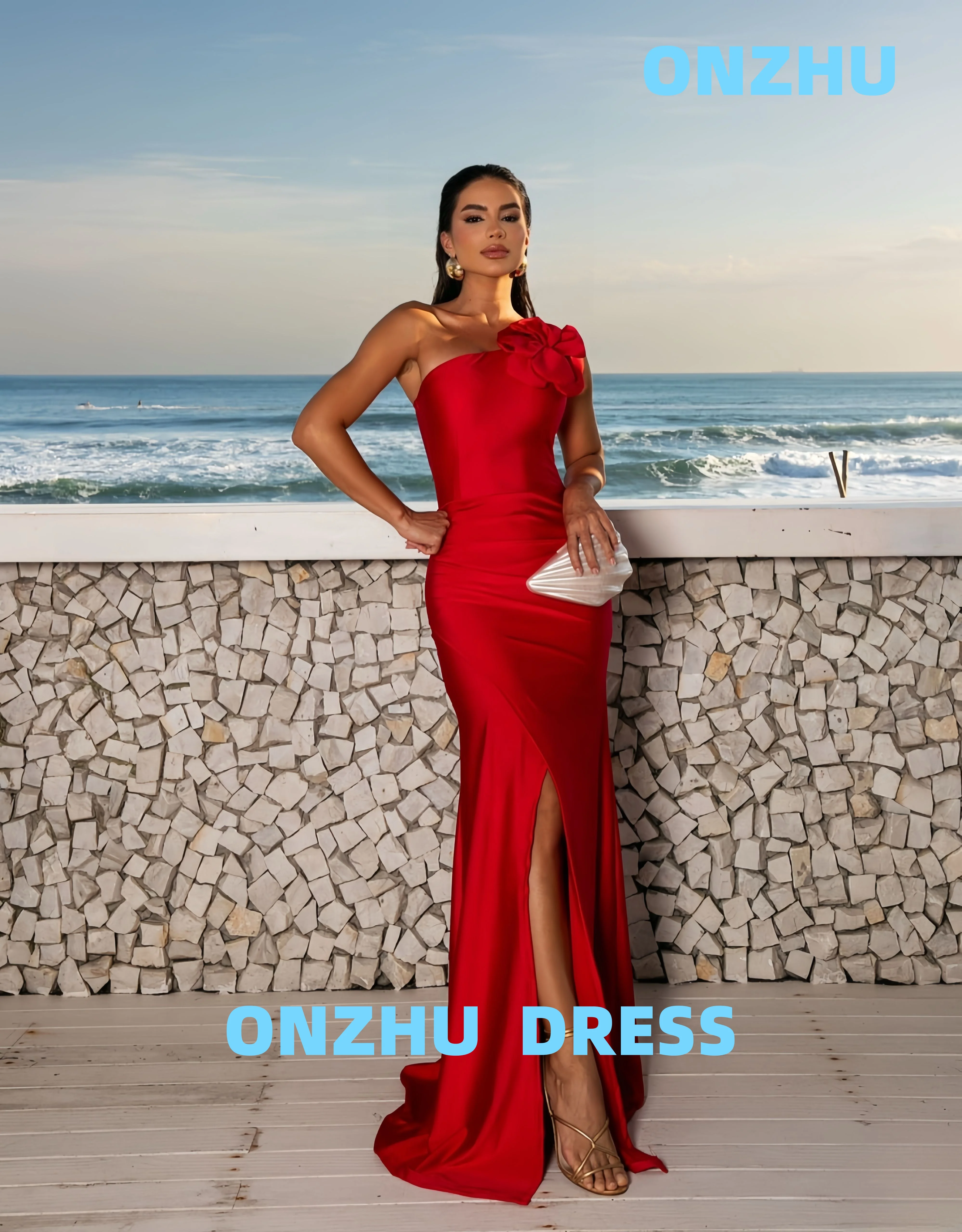 맞춤형 원숄더 슬리브리스 A라인 우아한 아만다의 노비아스 고급 이브닝 드레스 여성 이브닝 드레스