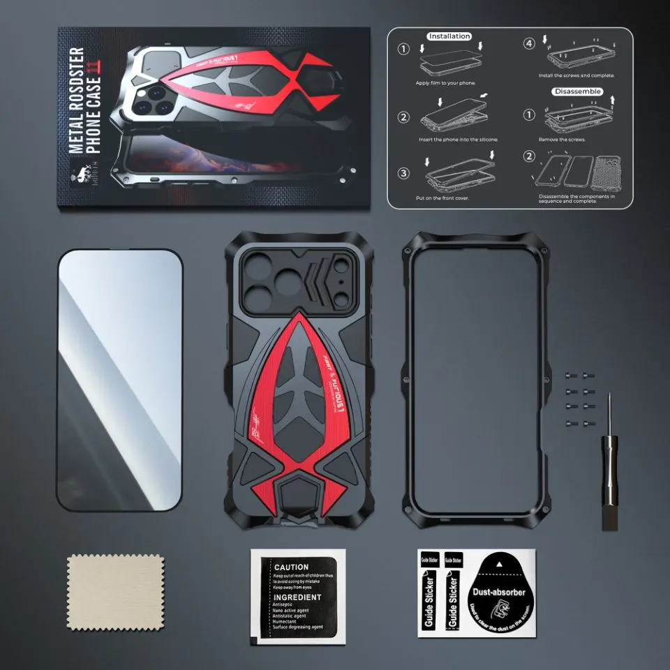 

Подходит для iPhone 17, 16, 15, 14, 13 Pro Max, защитный чехол для телефона с металлической рамкой и защитой от падения, жесткий чехол с полной защитой объектива