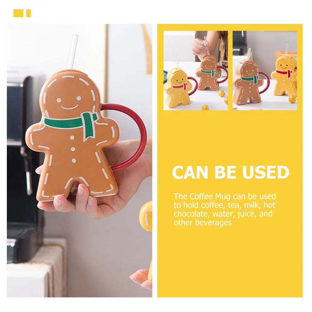 Adorable Gingerbread Mug Ceramic Water Cup Coffee Tea Milk Juice Beverage Drink Mug for Home Mr Cup Coffee Mugs