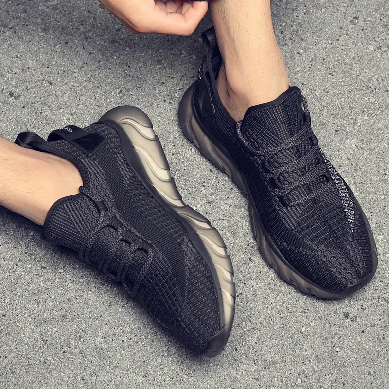 Soft-Soled Comfortable Knit Running Shoes for Men, Mesh Running Shoes, Breathable Athletic Shoes, Men's Casual Shoes