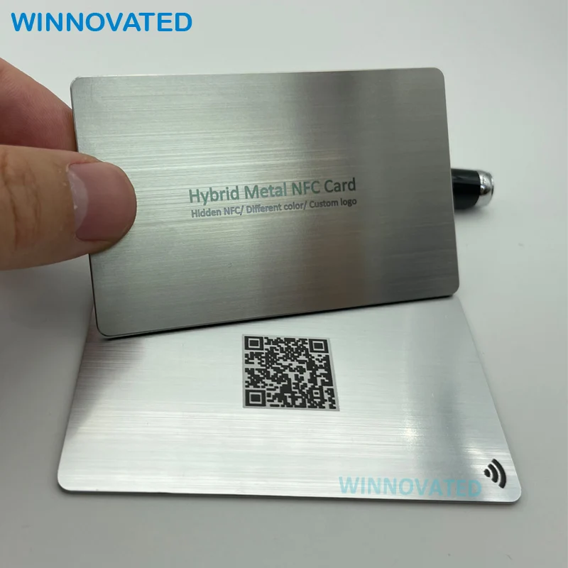 Customized product Customized Color Writeable Hidden Contactless RFID NFC Chip Metal Business Hybrid Cards - Image 5