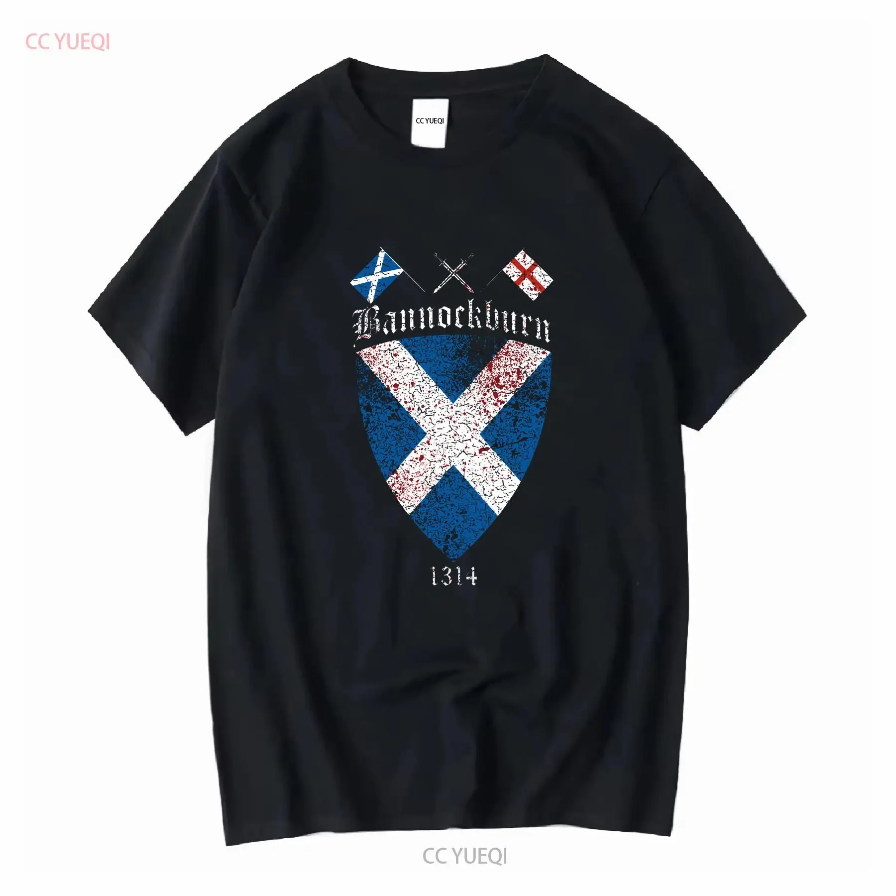 Bannockburn T Shirt Robert 1314 Flag Scotland the Bruce Banner Scottish Battle vintage Washed Comfortable graphic fashion homme