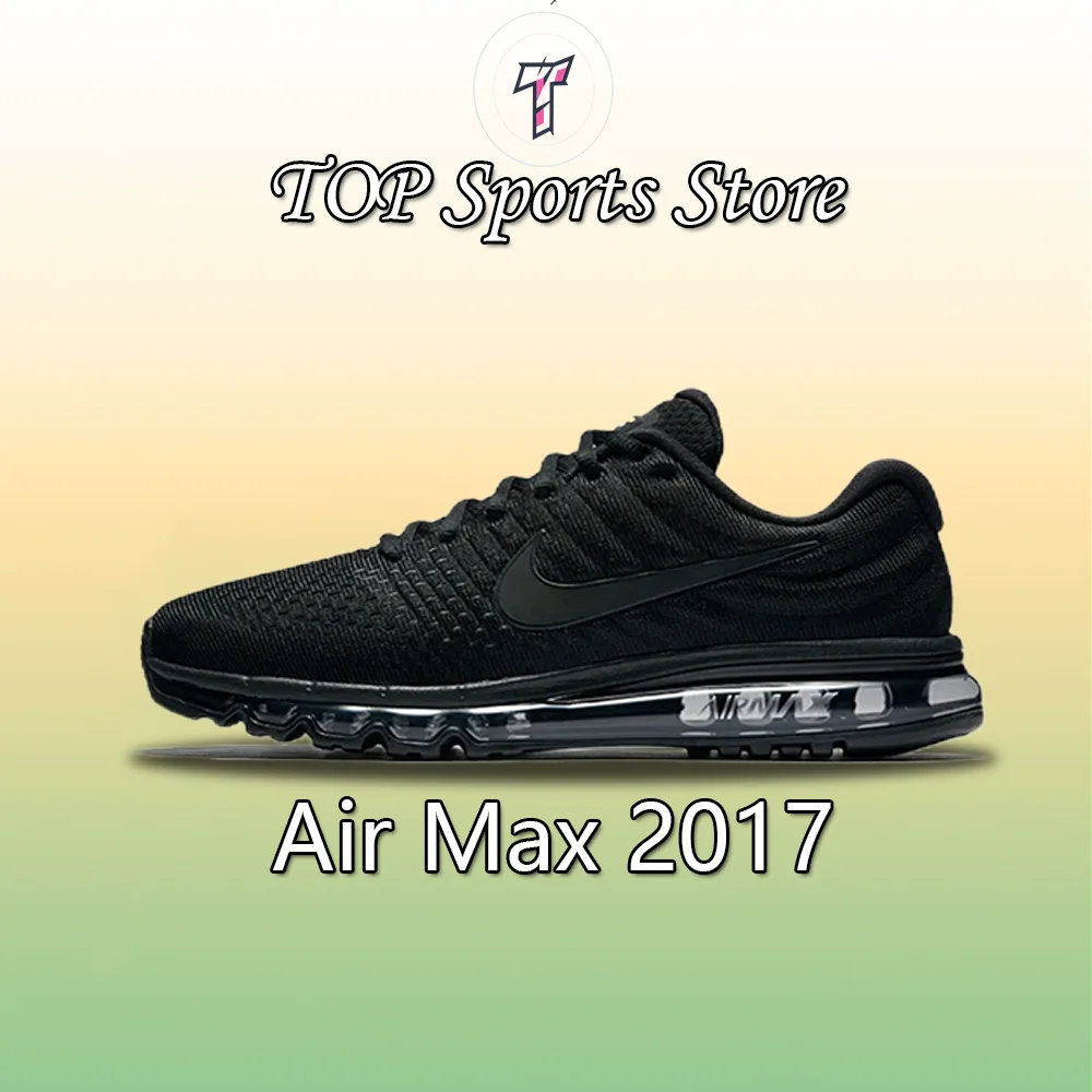 Nike New Air Max 2017 Low Men's and Women's Sneakers Trendy Fashion Casual Shoes Comfortable and wearable Sneakers solid black