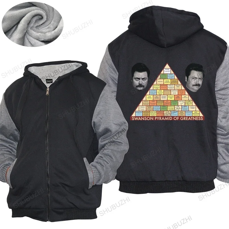 New fashion thick hoody coat Ron Swanson Parks And Recreation Pyramid Of Greatness mens Cotton thick hoody Drop Shipping