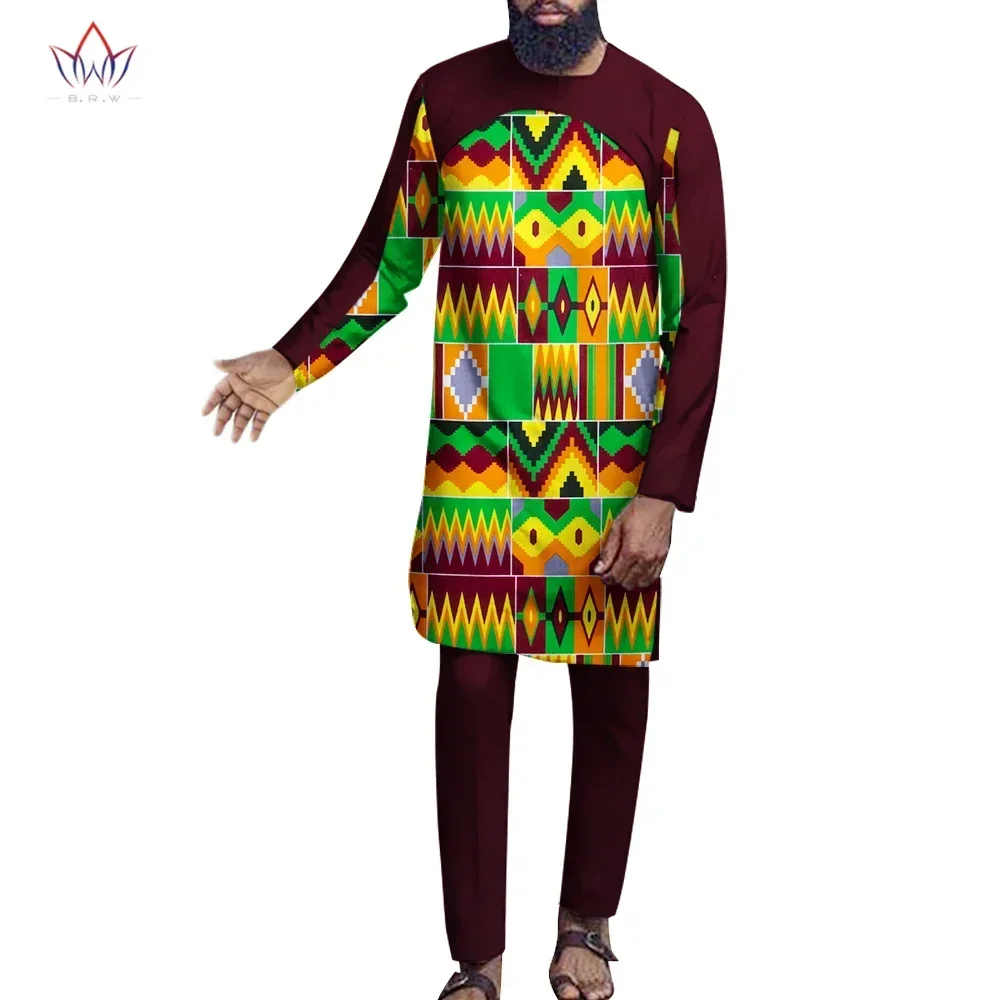 

African Style Pants Suits for Men Dashiki Plus Size Customized Men 2 Piece Outfit Fashion Traditional African Clothing WYN982