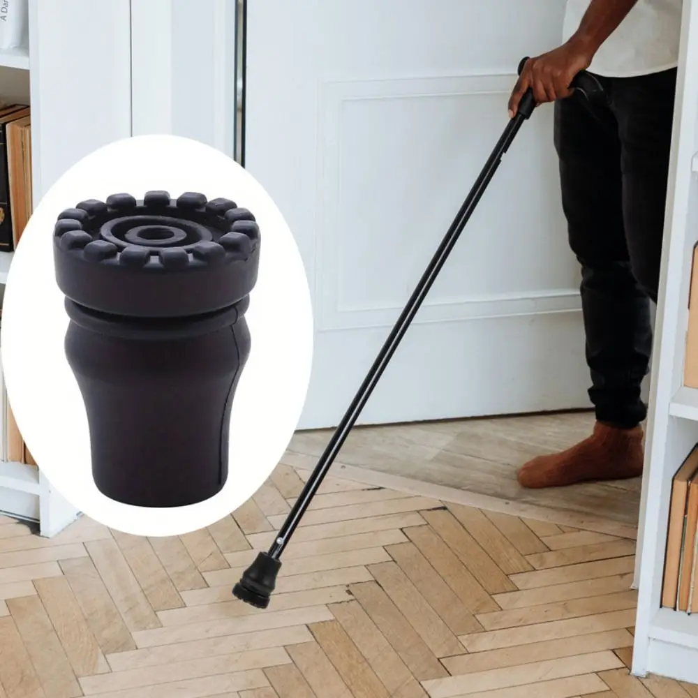

2pcs Anti-Skid Crutch Cane Bottom Pads Rubber 16/19/22mm Walking Stick Tip Protector Black Wear -resistant