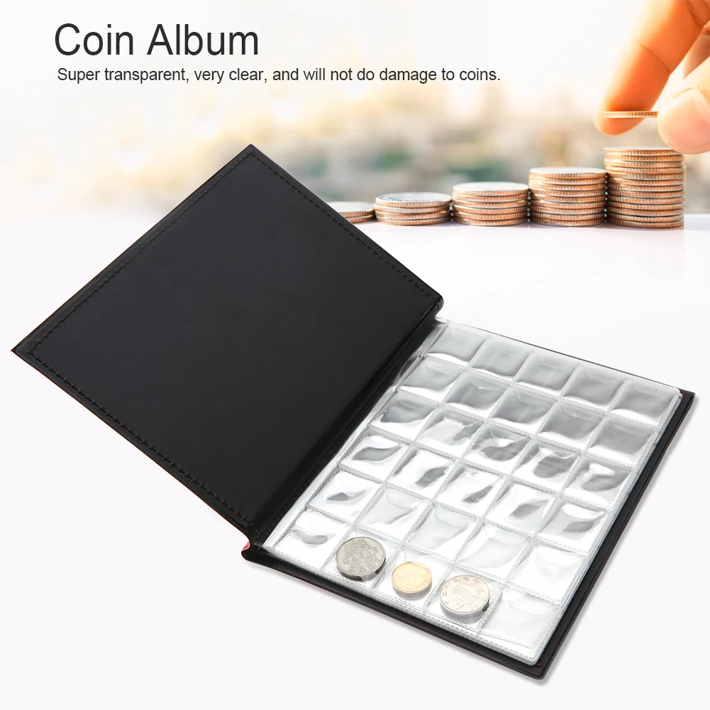 C2 Pu Leather 250 Pockets 10 Pages World Coin Storage Folder Album Money Collecting Holder Book Direct Plug-In Coins Book