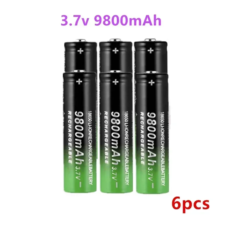 9800mAh 18650 lithium oplaadbare batterij met hoge capaciteit 3,7V snel opladen voor zaklamp en elektronische apparaten